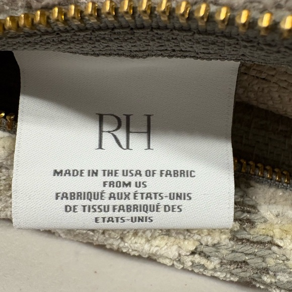 Restoration Hardware Cream and Gray Accent Pillow - Picture 4 of 5